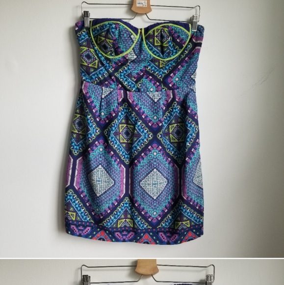 LULU'S Aryn K Taking Shape Strapless Blue Dress - Picture 4 of 5